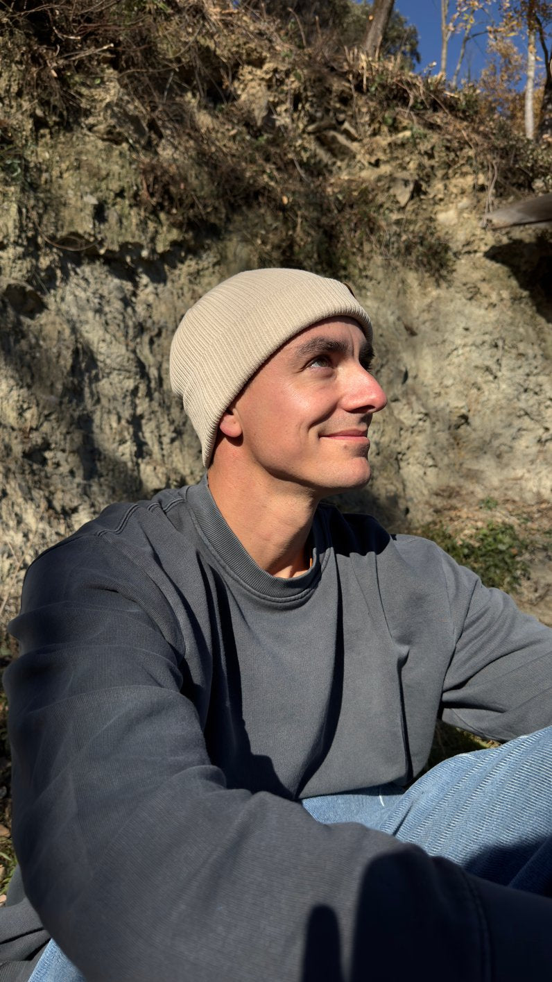 Gorro multiposición beanie algodón beige