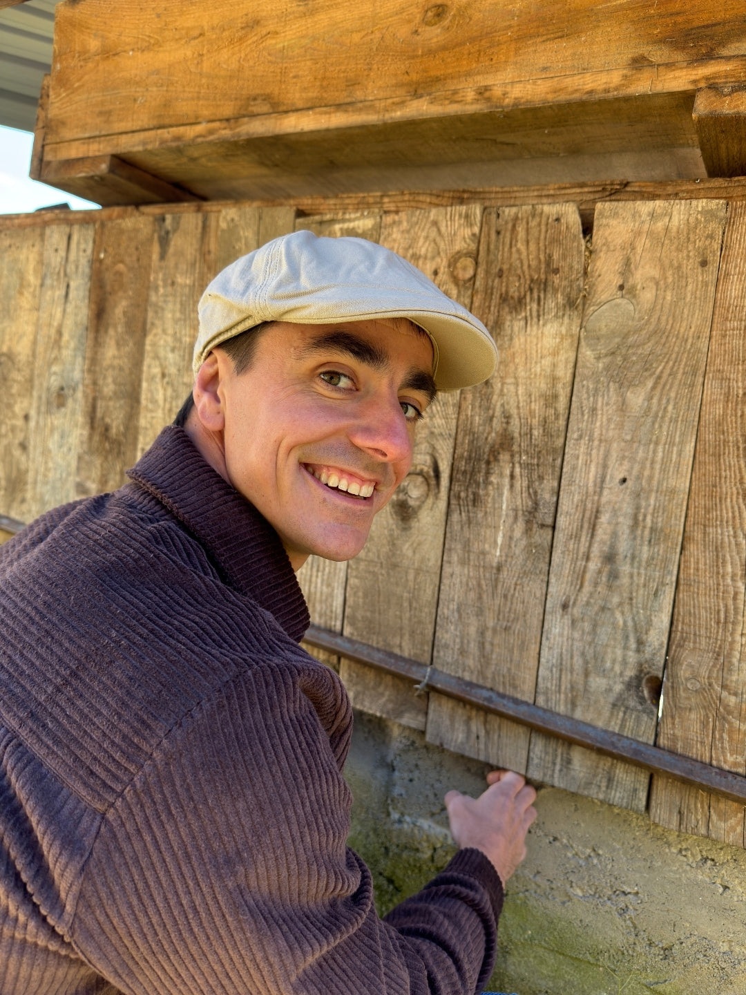 Boina Irlandesa algodón sarga beige