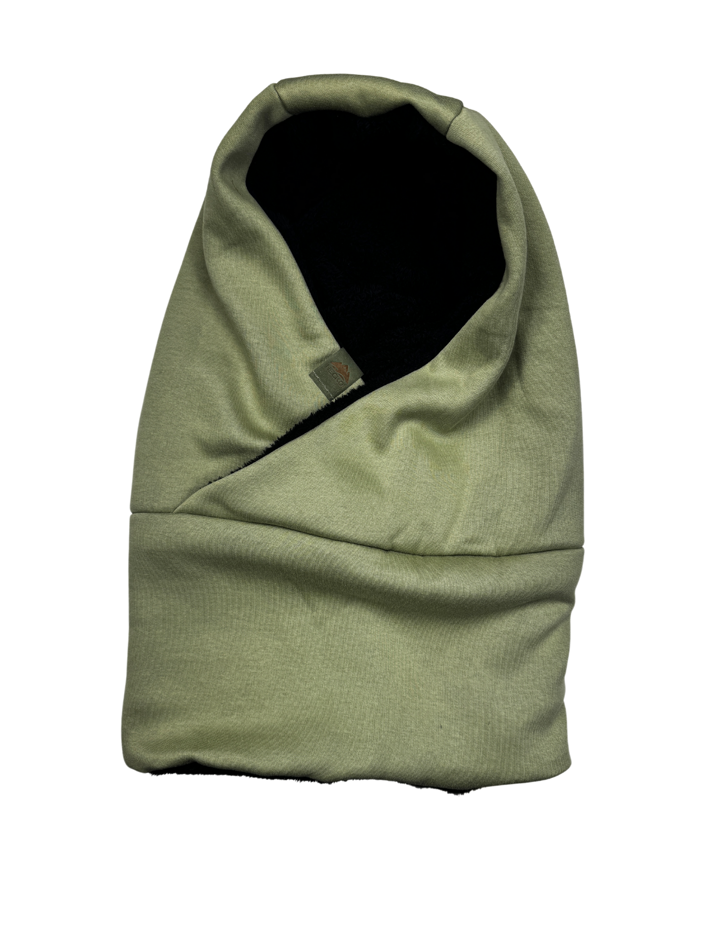 Balaclava Reversible Cruzada Verde Oliva - Felpa Negro