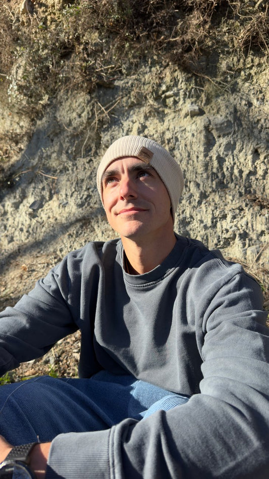 Gorro multiposición beanie algodón beige