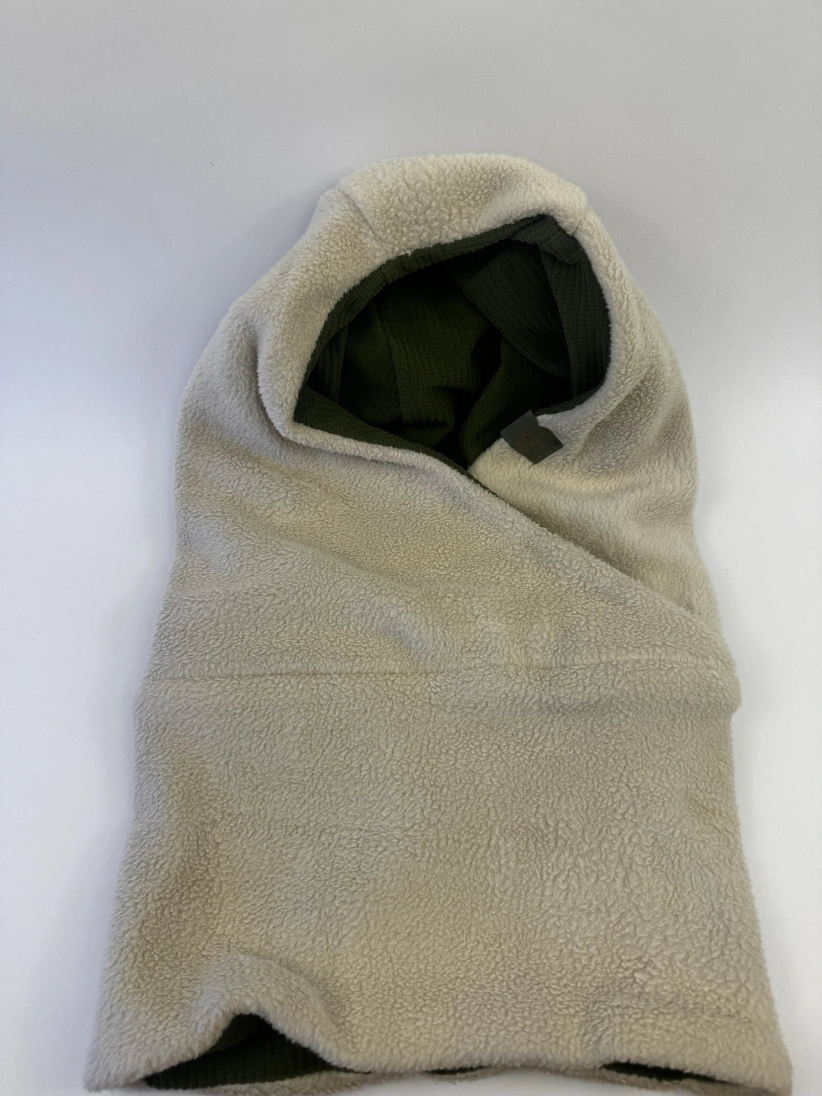 Balaclava reversible cruzada verde - beige